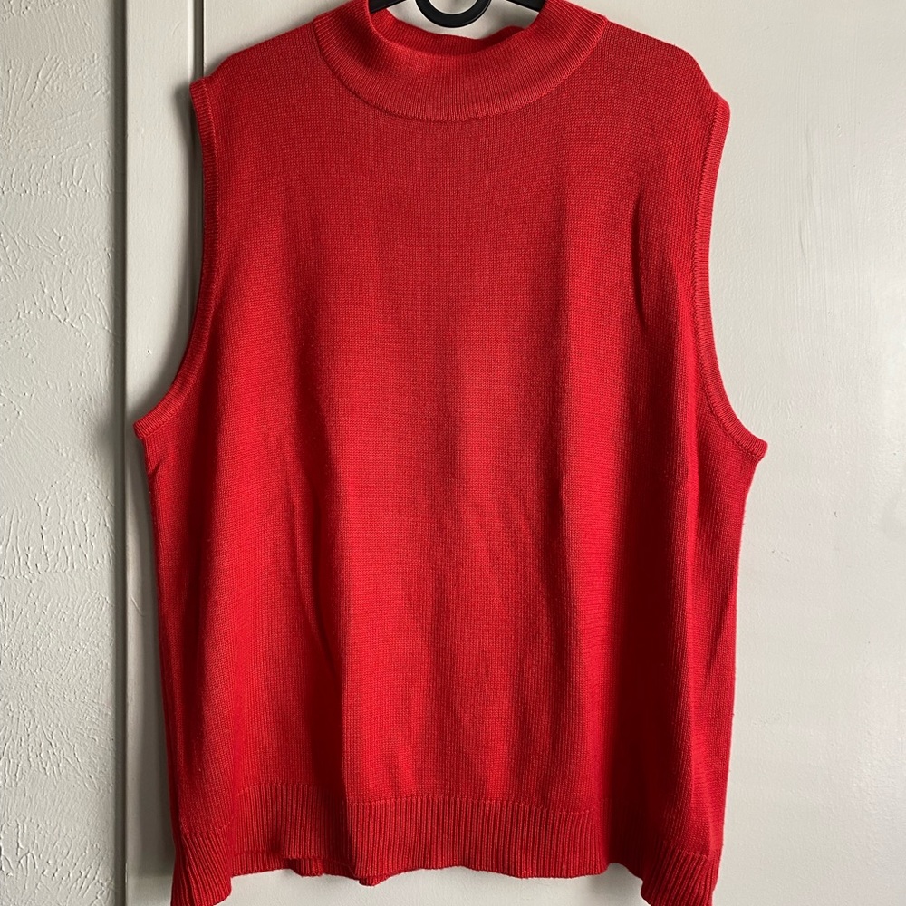 Vintage Red Sleeveless Sweater